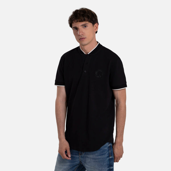 POLO MANGA CORTA COLOR NEGRO
