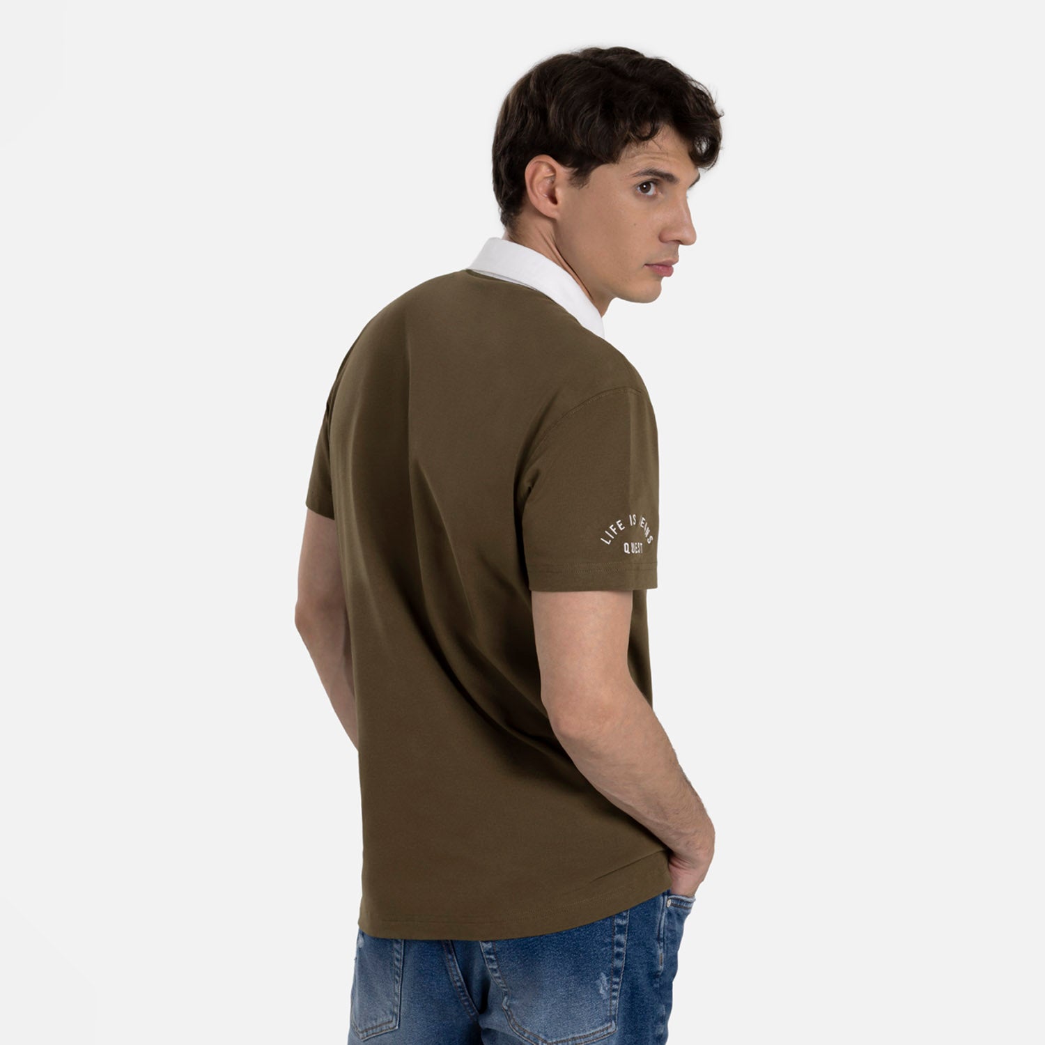 POLO MANGA CORTA COLOR DARK OLIVA