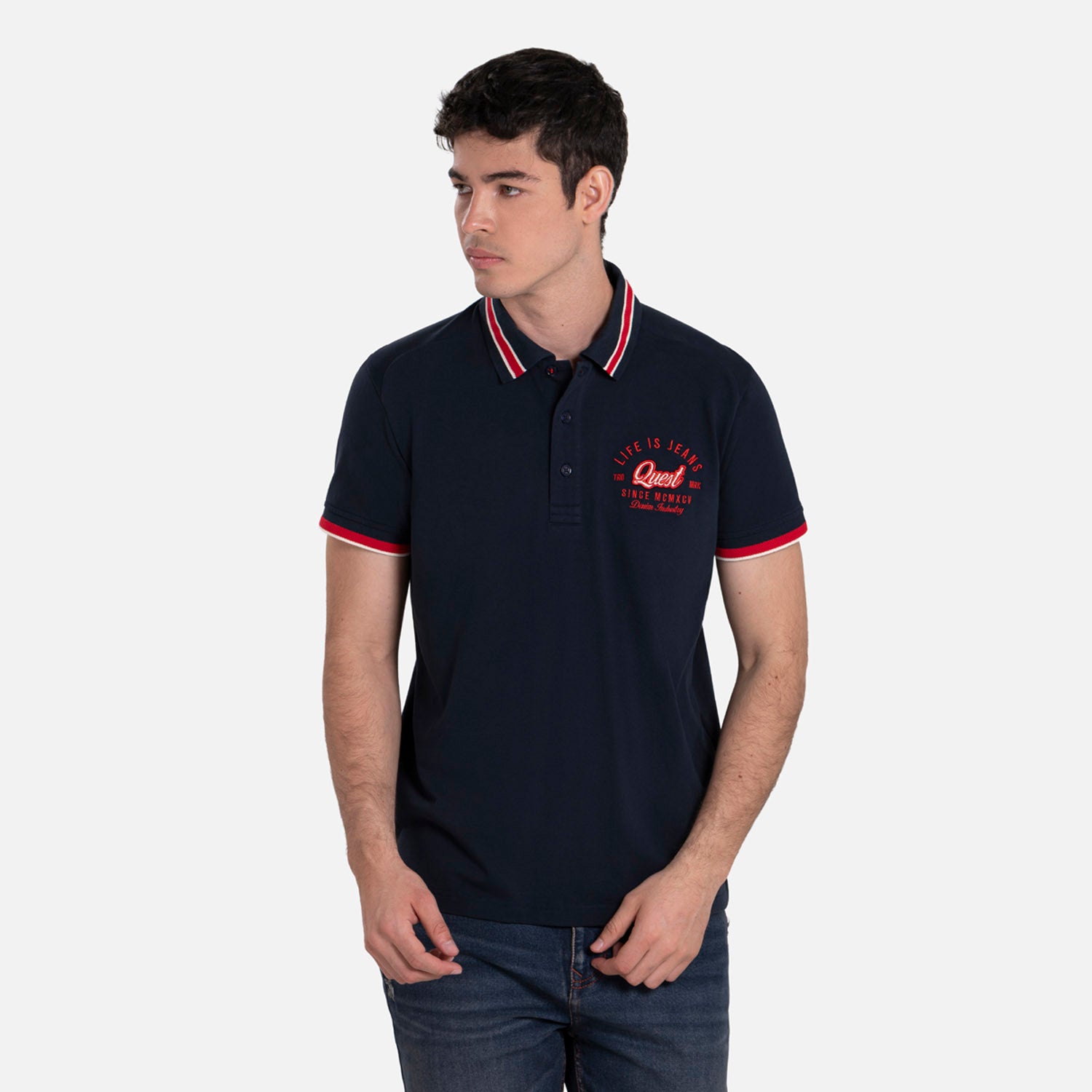 POLO MANGA CORTA COLOR AZUL NOCHE