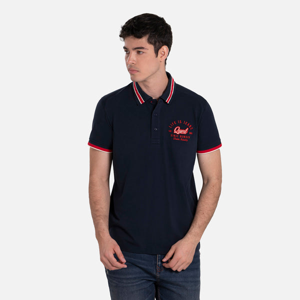 POLO MANGA CORTA COLOR AZUL NOCHE