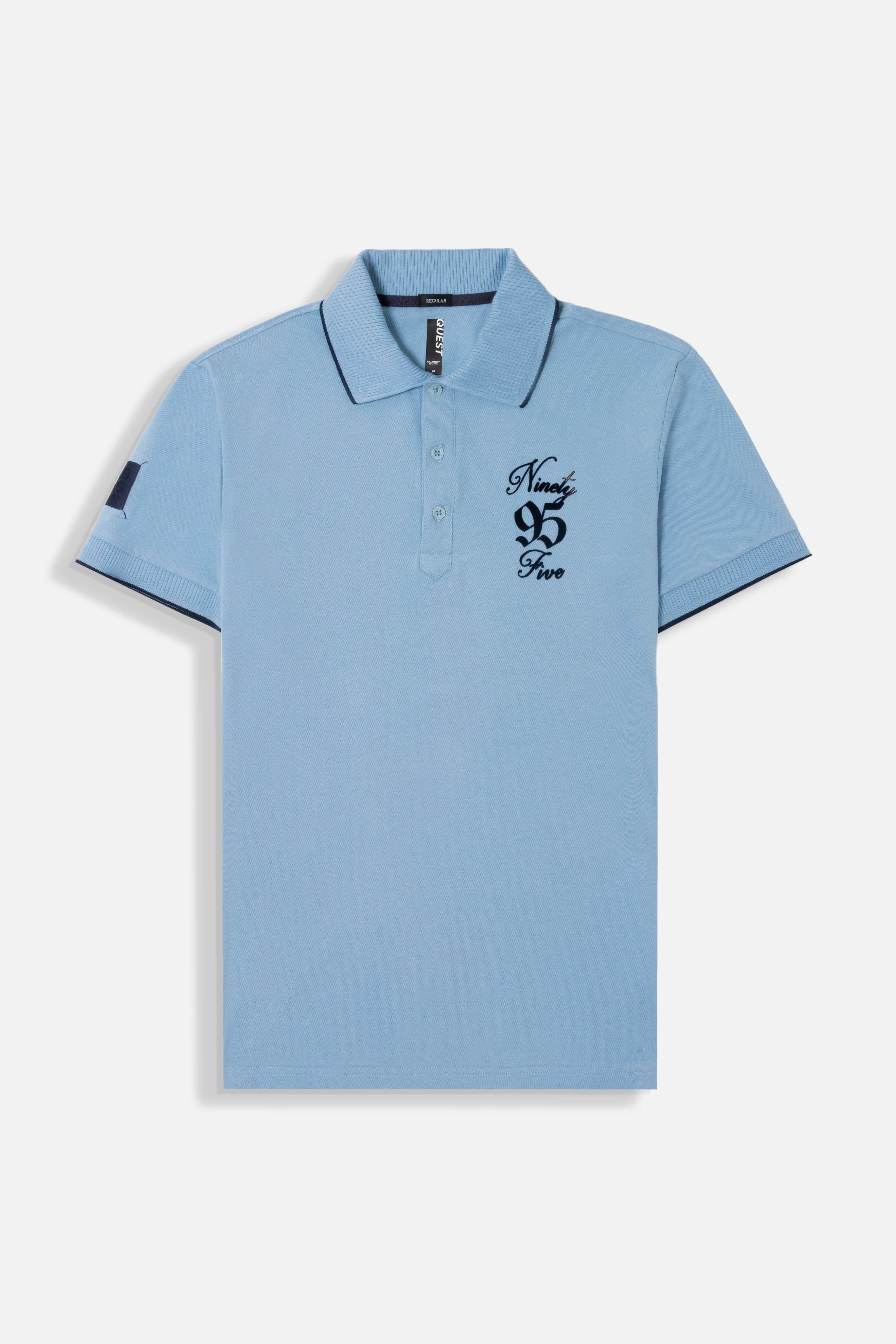 POLO MANGA CORTA COLOR AZUL GLACIAR