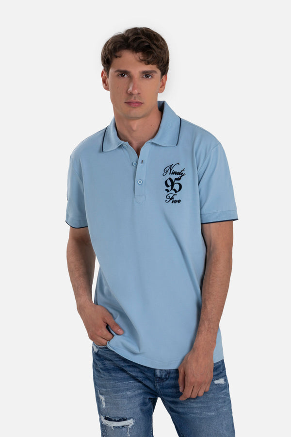 POLO MANGA CORTA COLOR AZUL GLACIAR