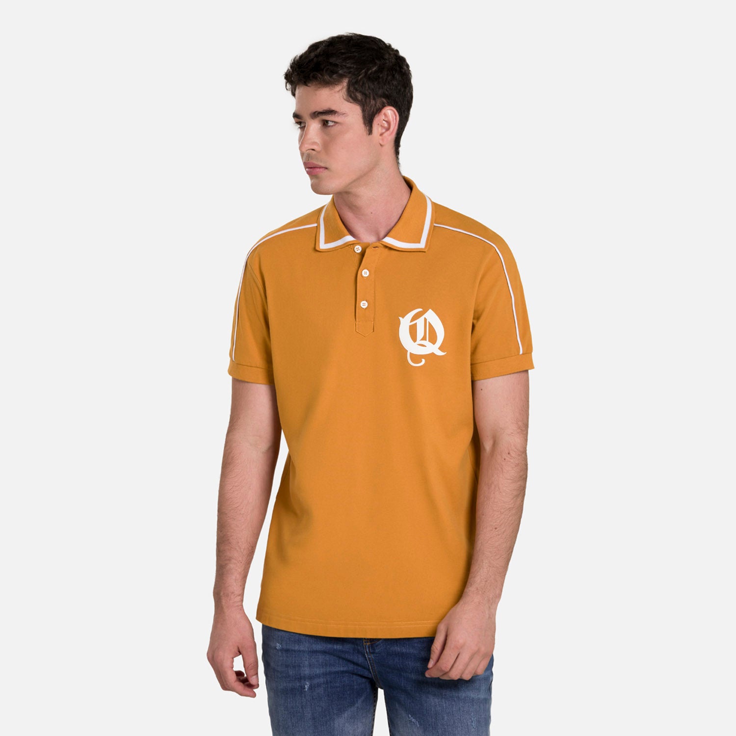 POLO MANGA CORTA COLOR MOSTAZA