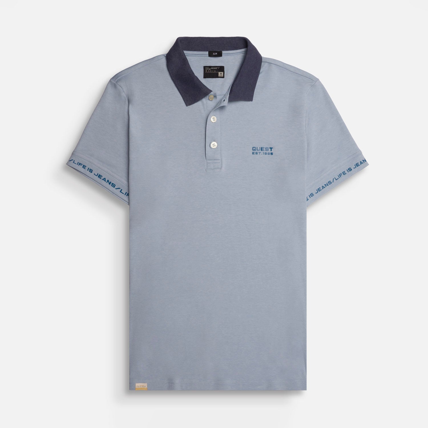 POLO MANGA CORTA COLOR AZUL CHAMBRAY