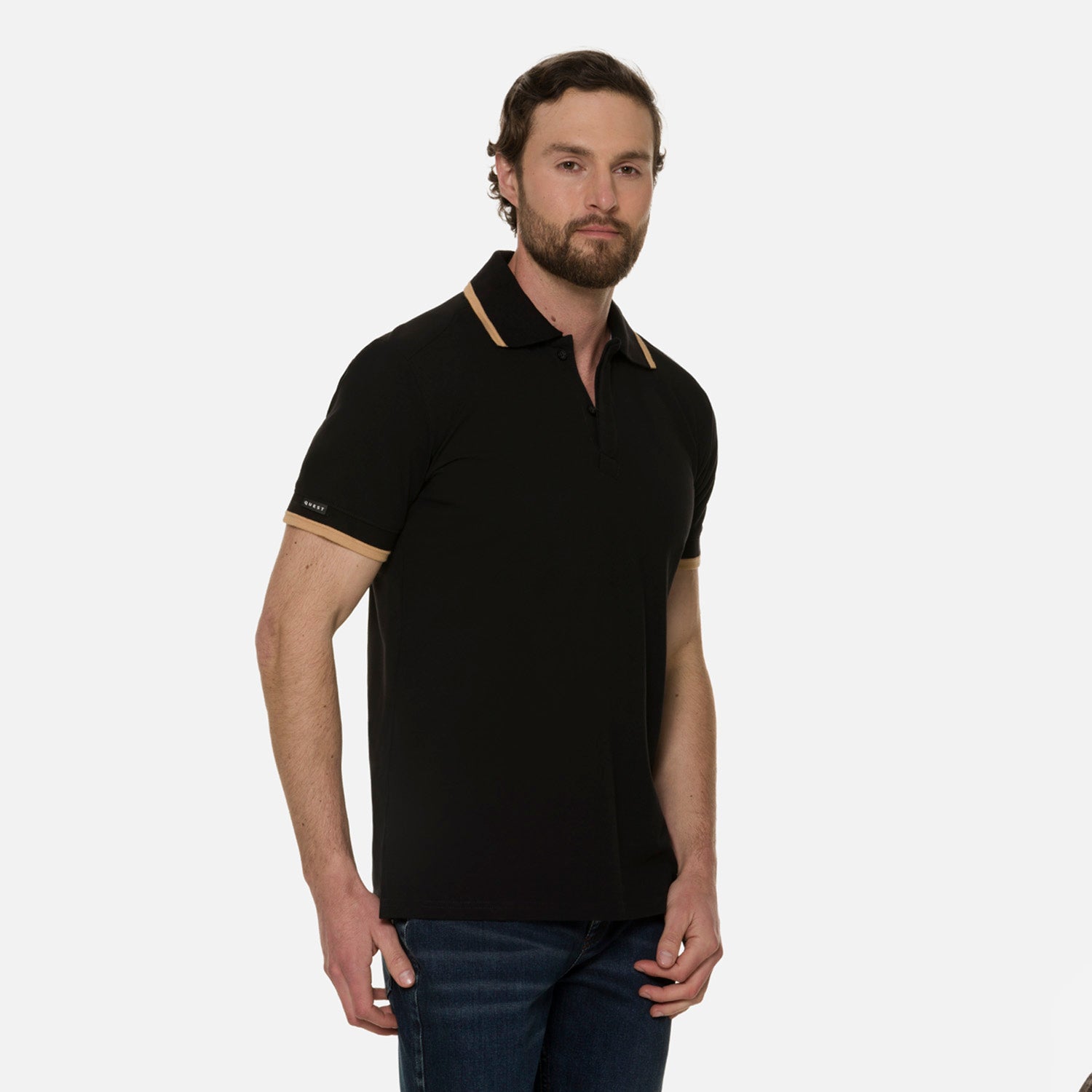 POLO MANGA CORTA COLOR NEGRO