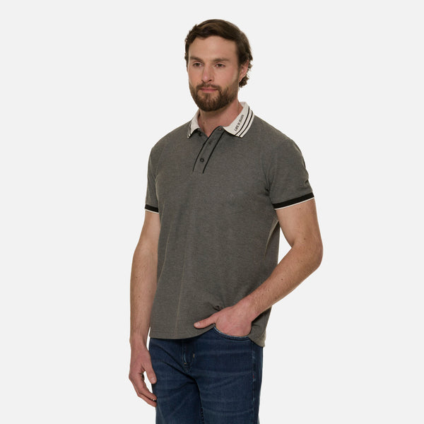 POLO MANGA CORTA COLOR GRIS JASPE OSCURO