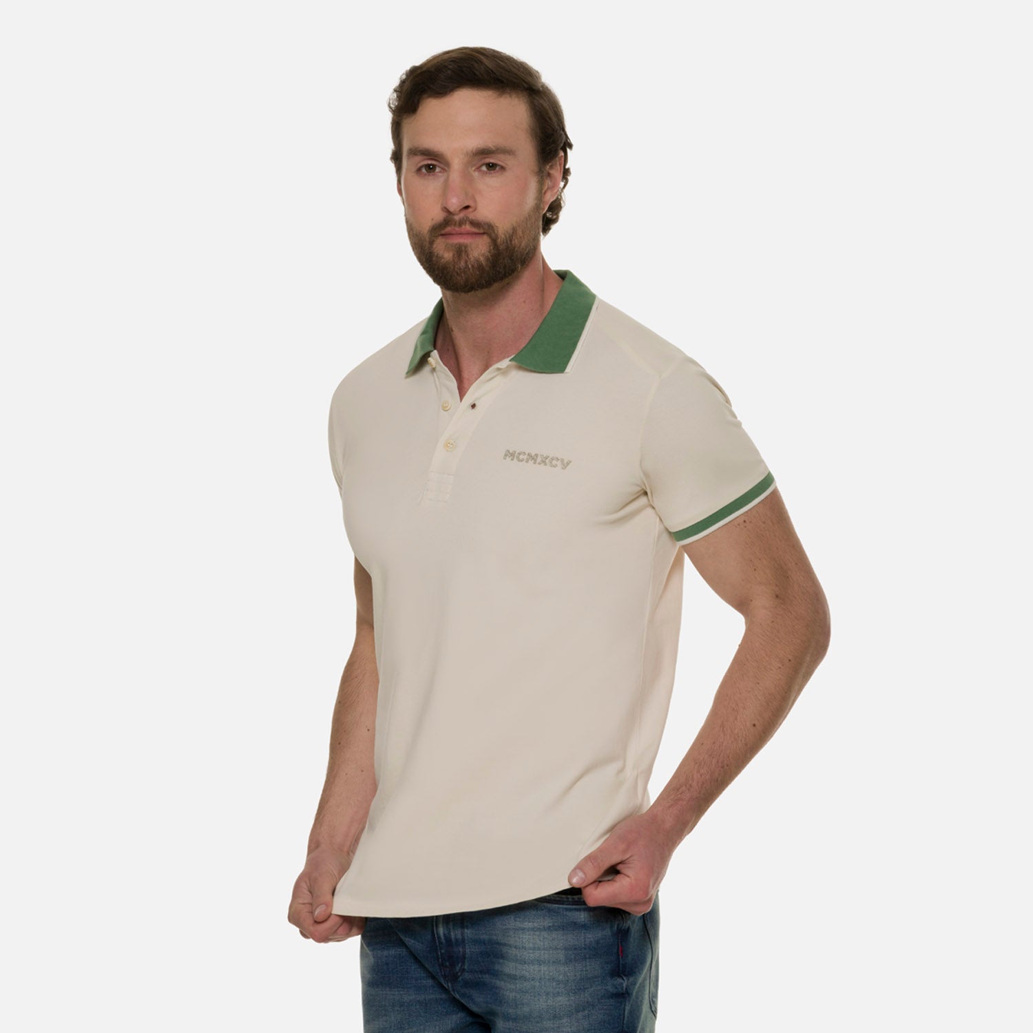 POLO MANGA CORTA COLOR WHITECAP GRAY
