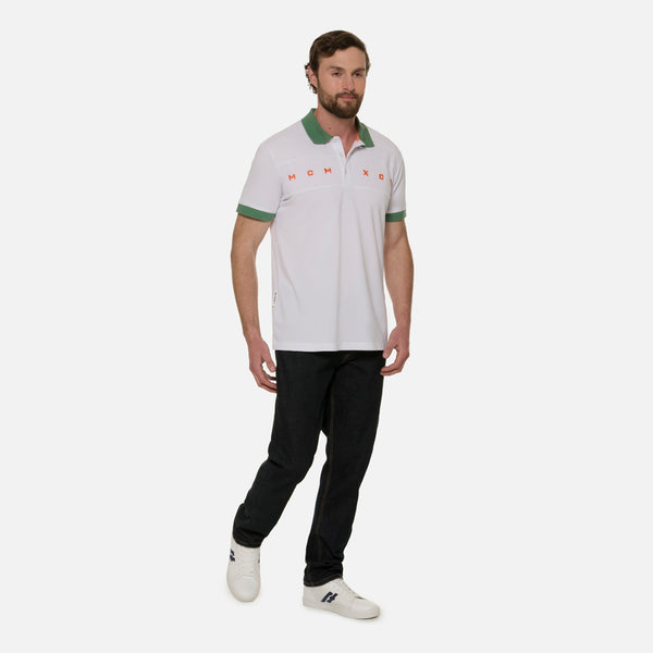 POLO MANGA CORTA COLOR BLANCO OPTICO