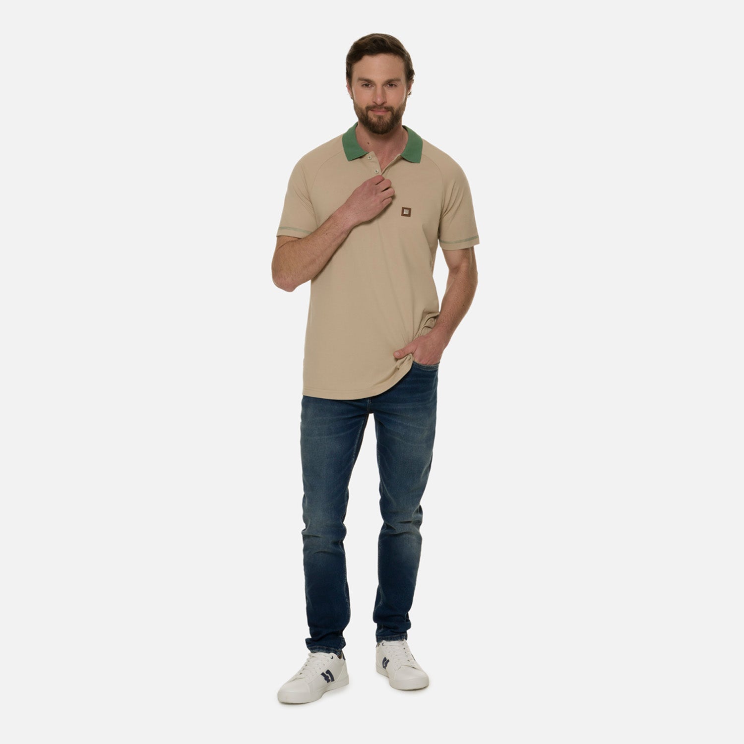 POLO MANGA CORTA COLOR BEIGE