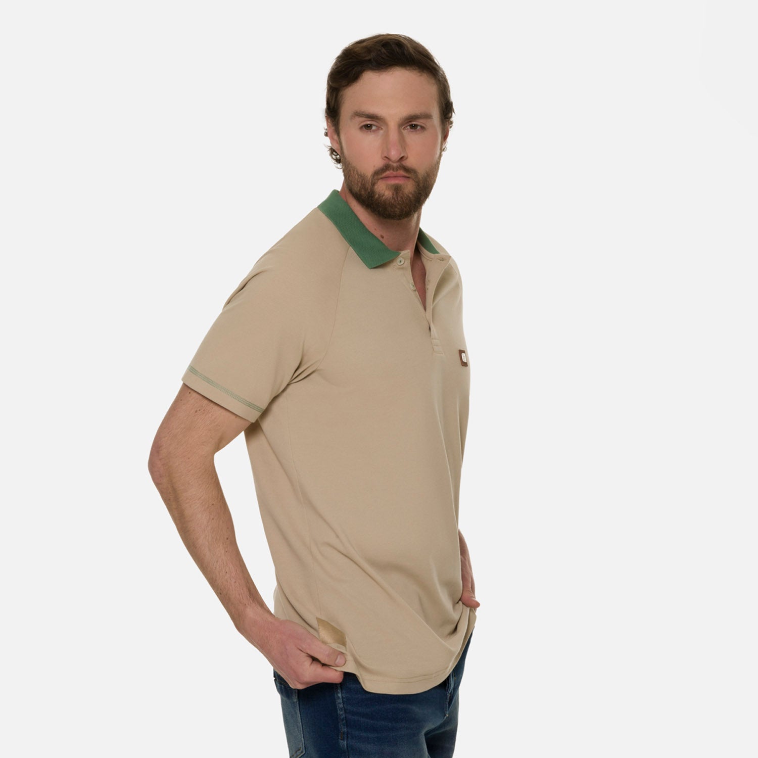 POLO MANGA CORTA COLOR BEIGE