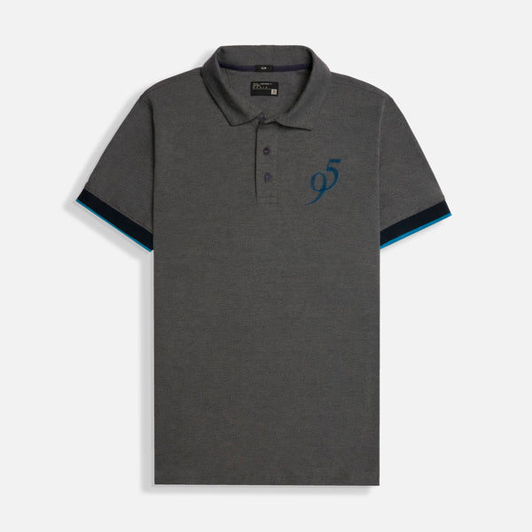 POLO MANGA CORTA COLOR GRIS JASPE OSCURO