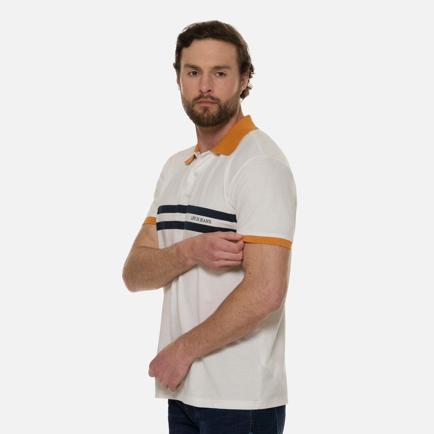 POLO MANGA CORTA COLOR IVORY