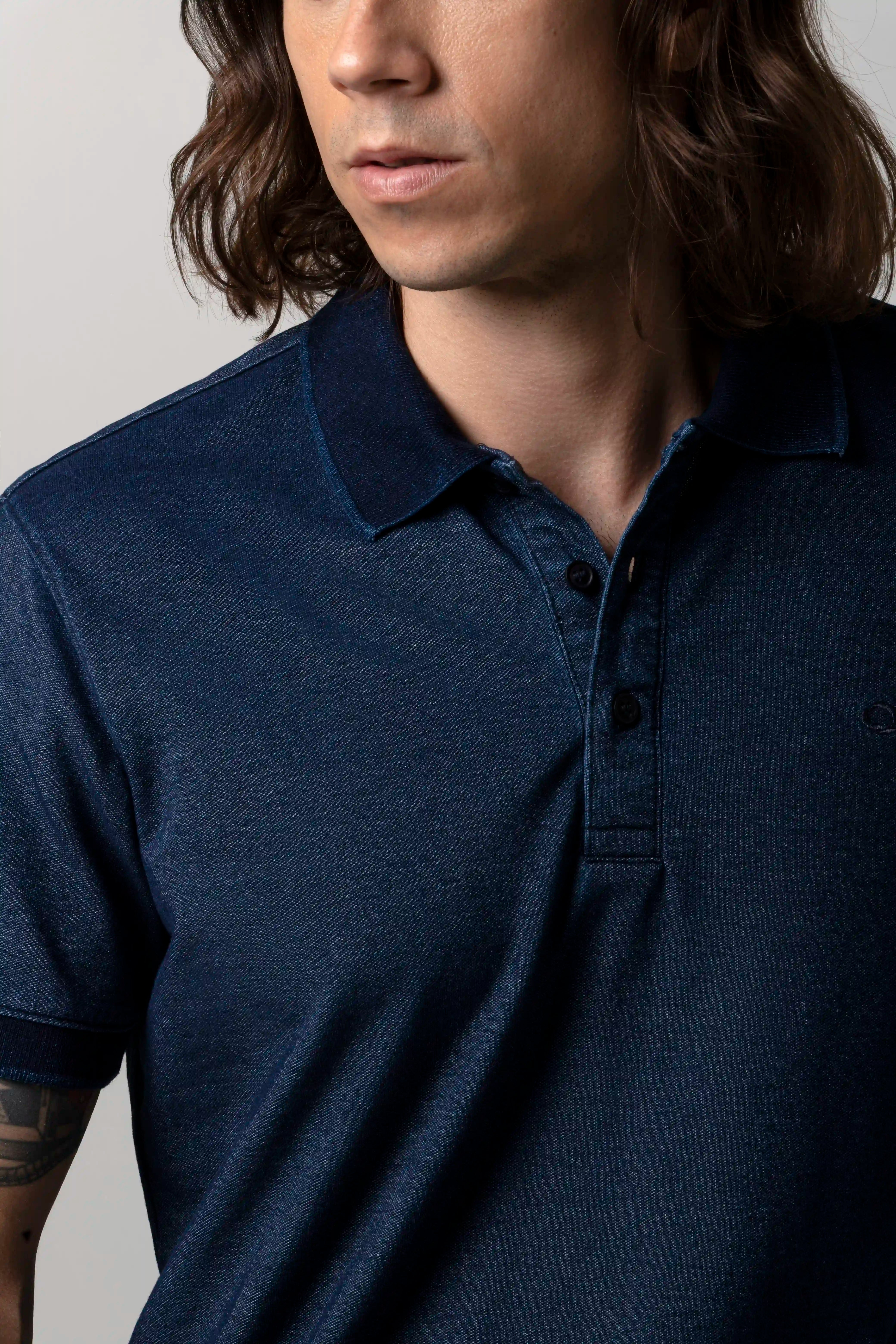 POLO MANGA CORTA COLOR AZUL INDIGO