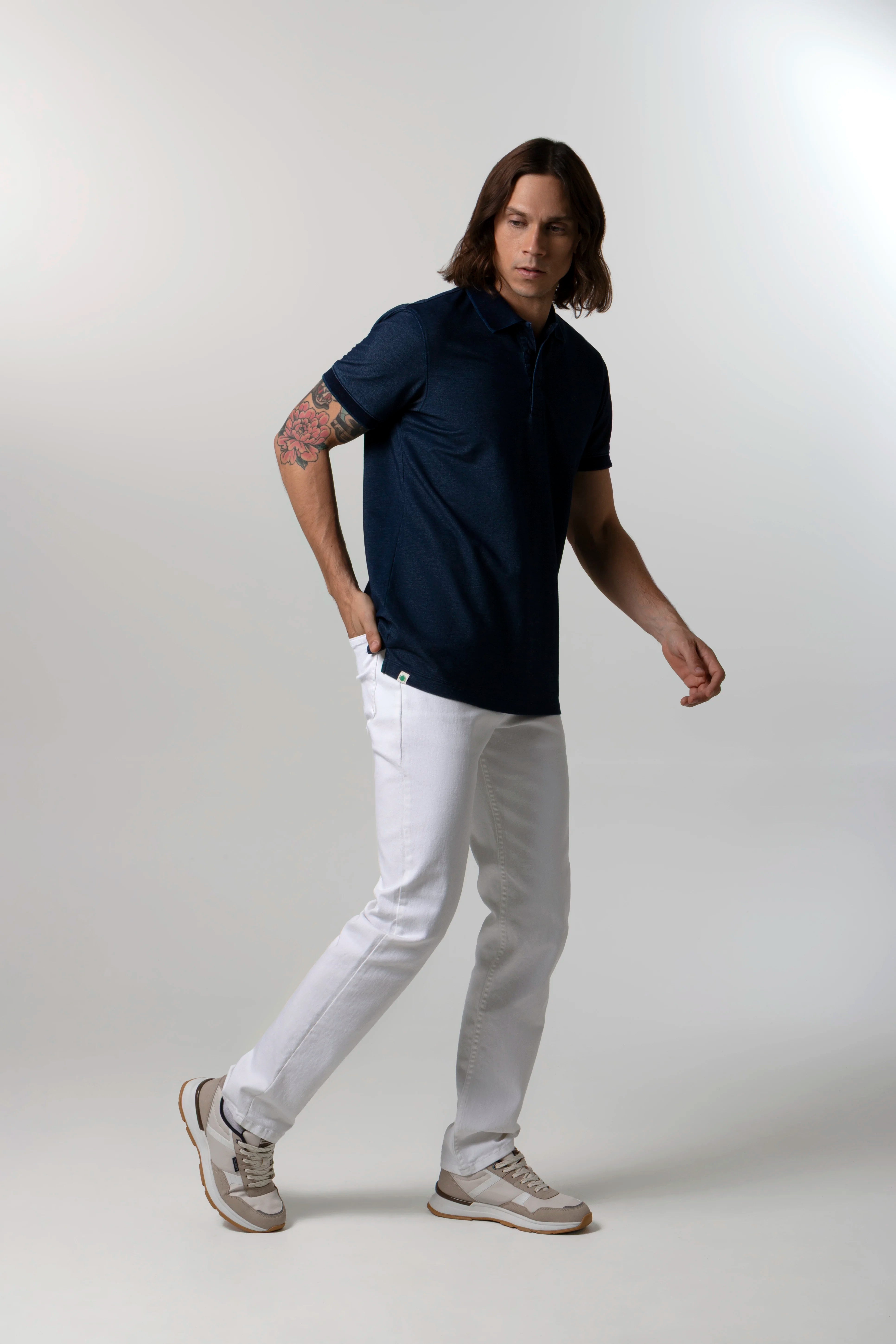 POLO MANGA CORTA COLOR AZUL INDIGO