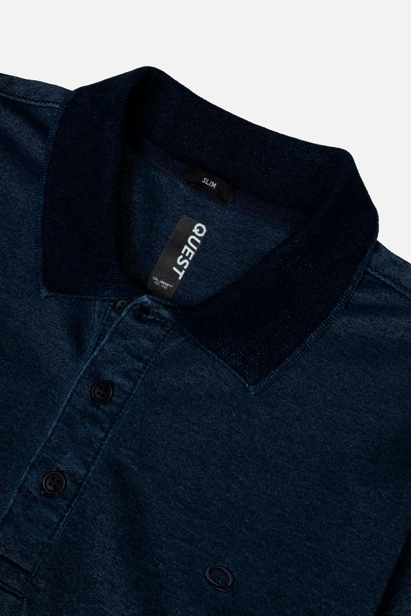 POLO MANGA CORTA COLOR AZUL INDIGO