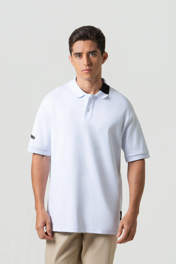 POLO MANGA CORTA COLOR BLANCO OPTICO