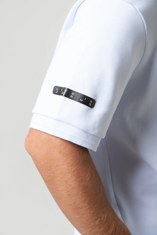 POLO MANGA CORTA COLOR BLANCO OPTICO
