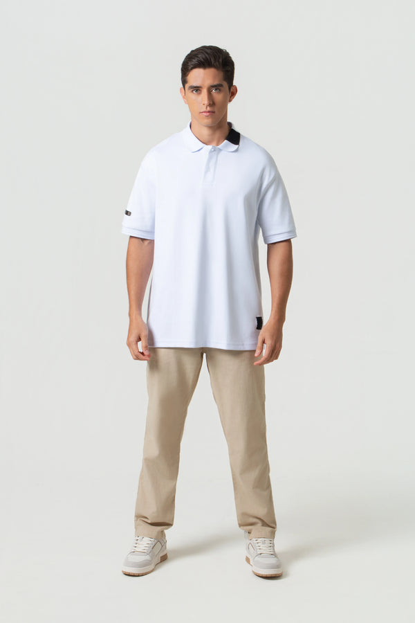 POLO MANGA CORTA COLOR BLANCO OPTICO