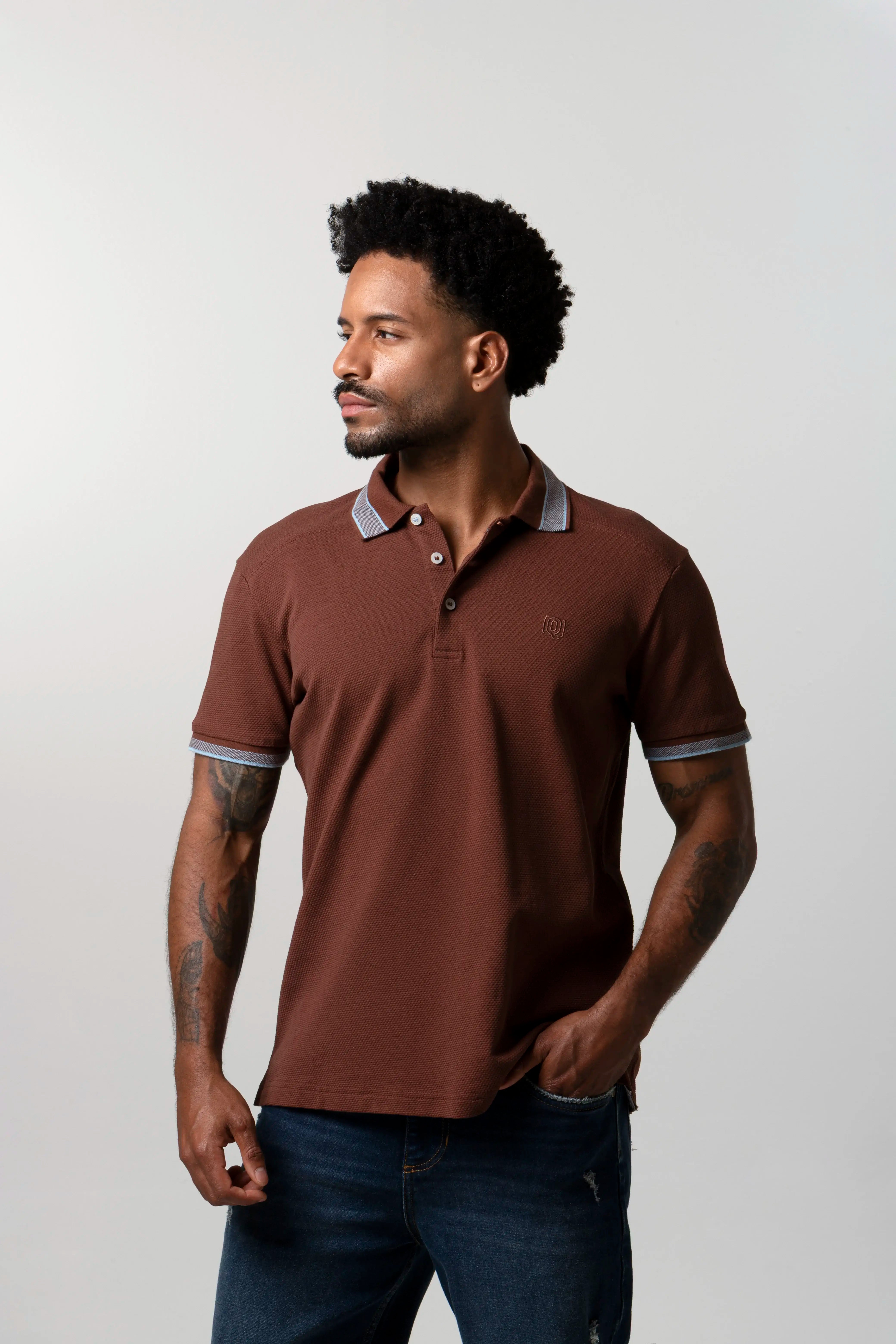 POLO MANGA CORTA COLOR BRUNETTE