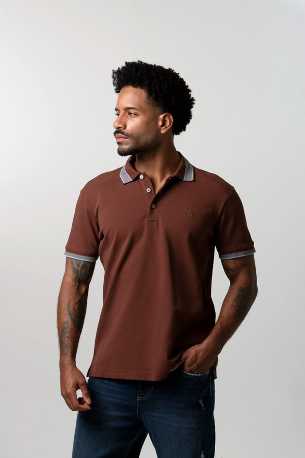 POLO MANGA CORTA COLOR BRUNETTE