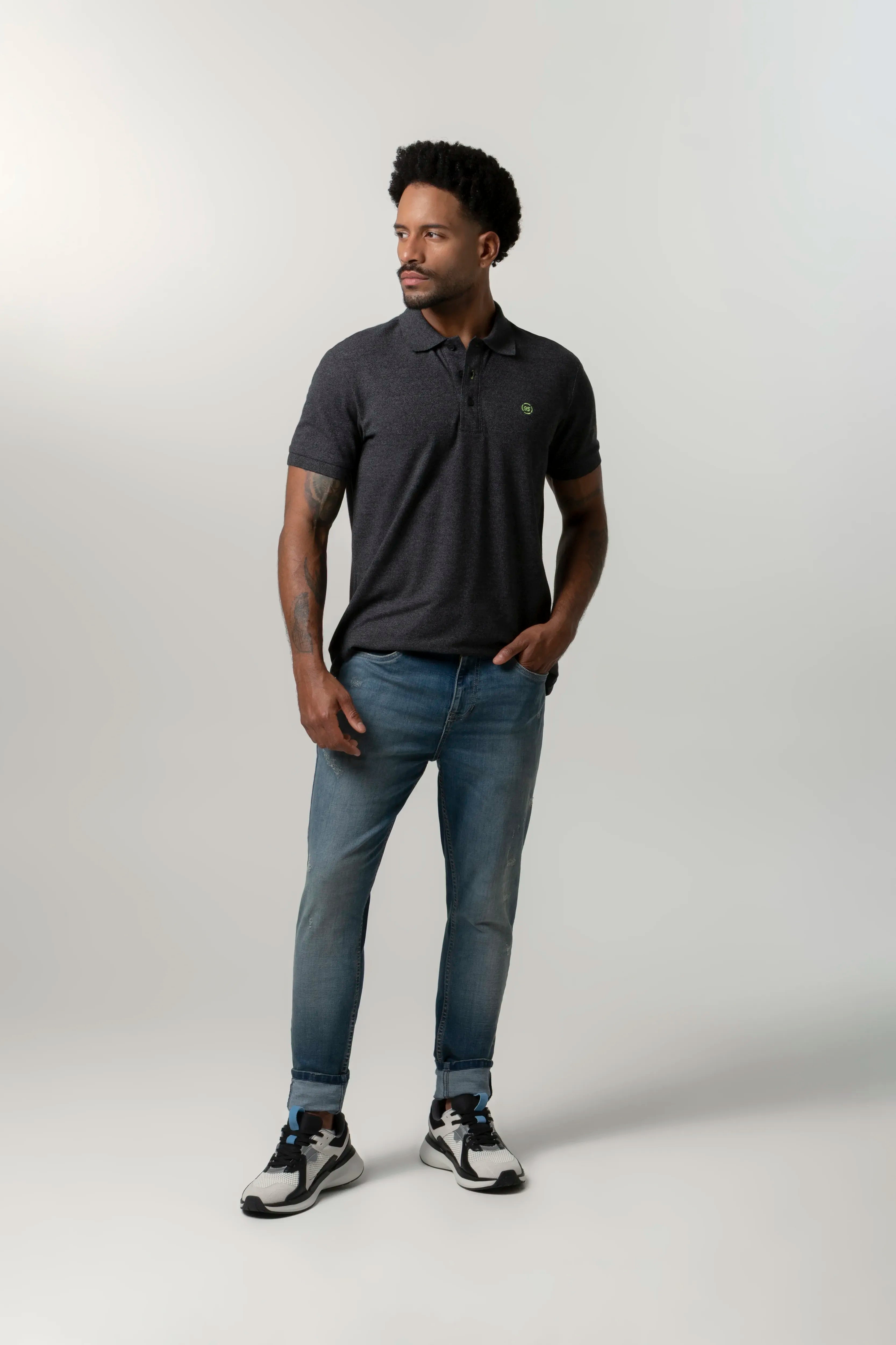 POLO MANGA CORTA COLOR NEGRO