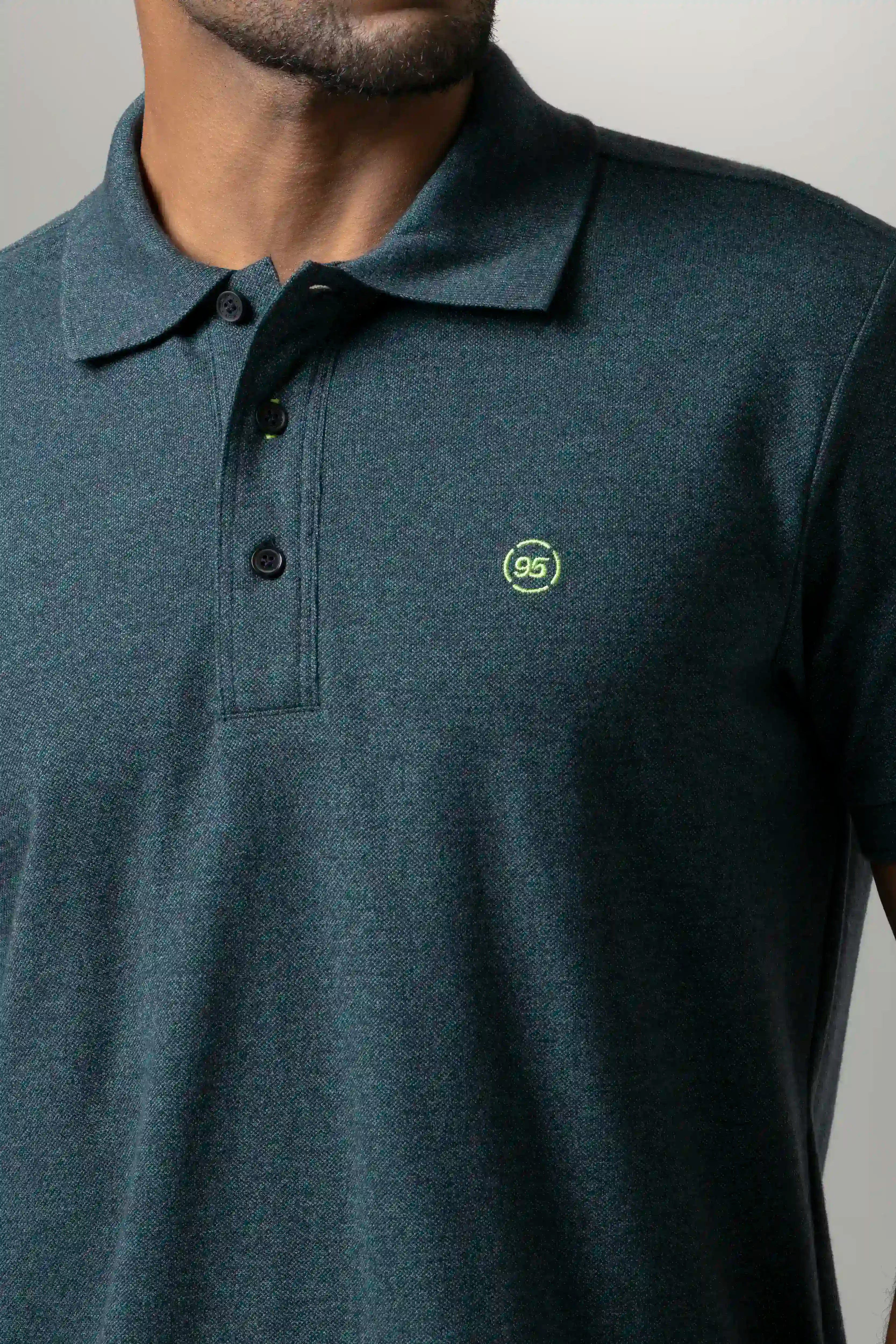 POLO MANGA CORTA COLOR VERDE TORMENTA