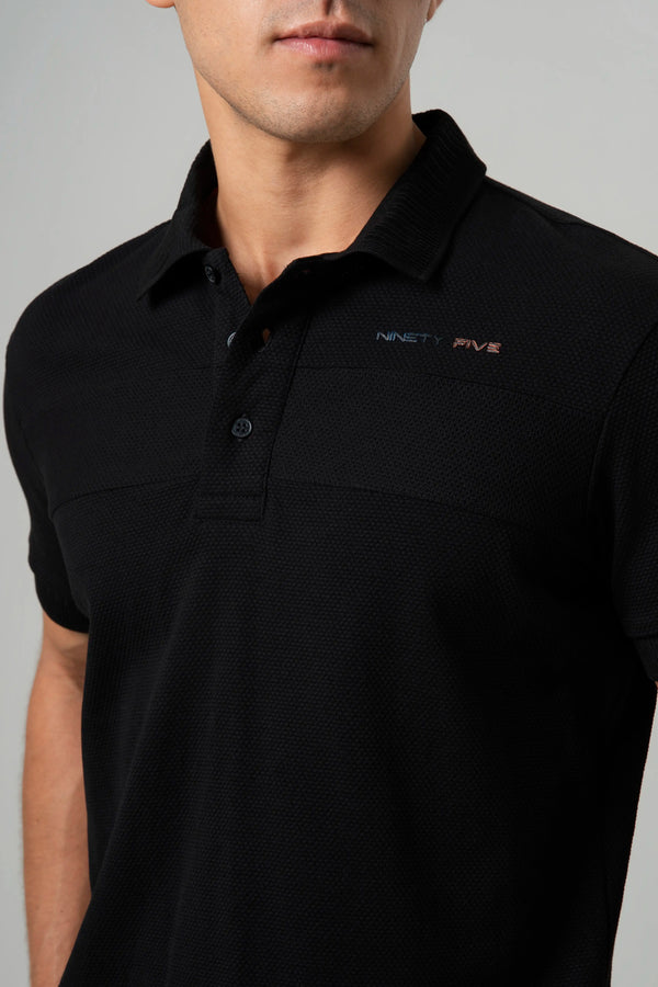 POLO MANGA CORTA COLOR NEGRO