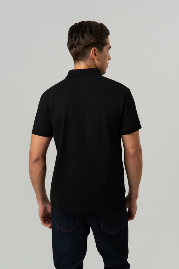 POLO MANGA CORTA COLOR NEGRO