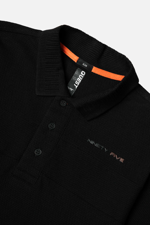 POLO MANGA CORTA COLOR NEGRO
