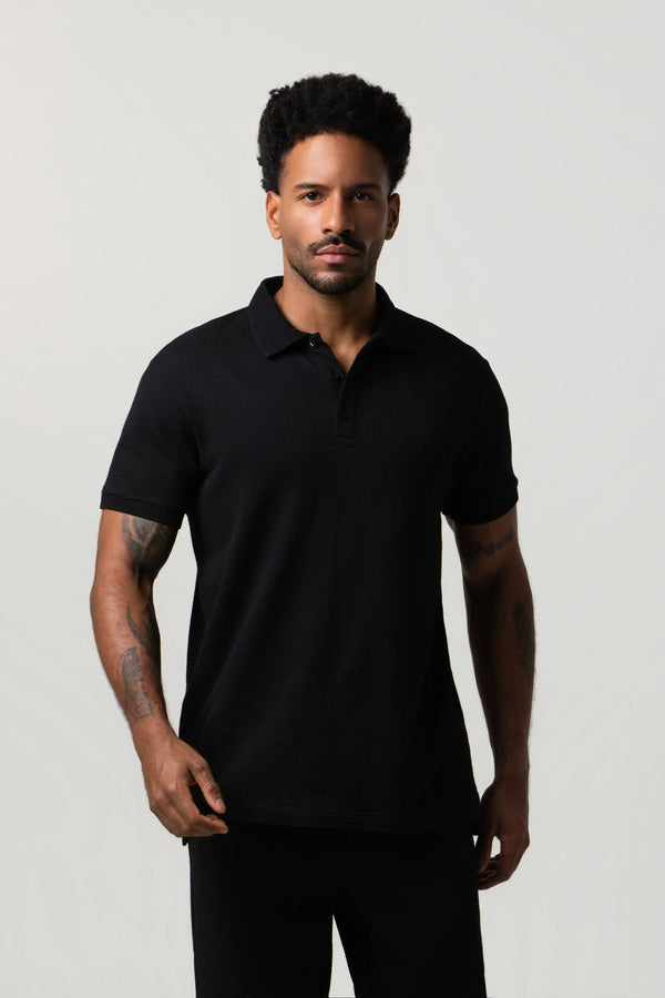 POLO MANGA CORTA COLOR NEGRO