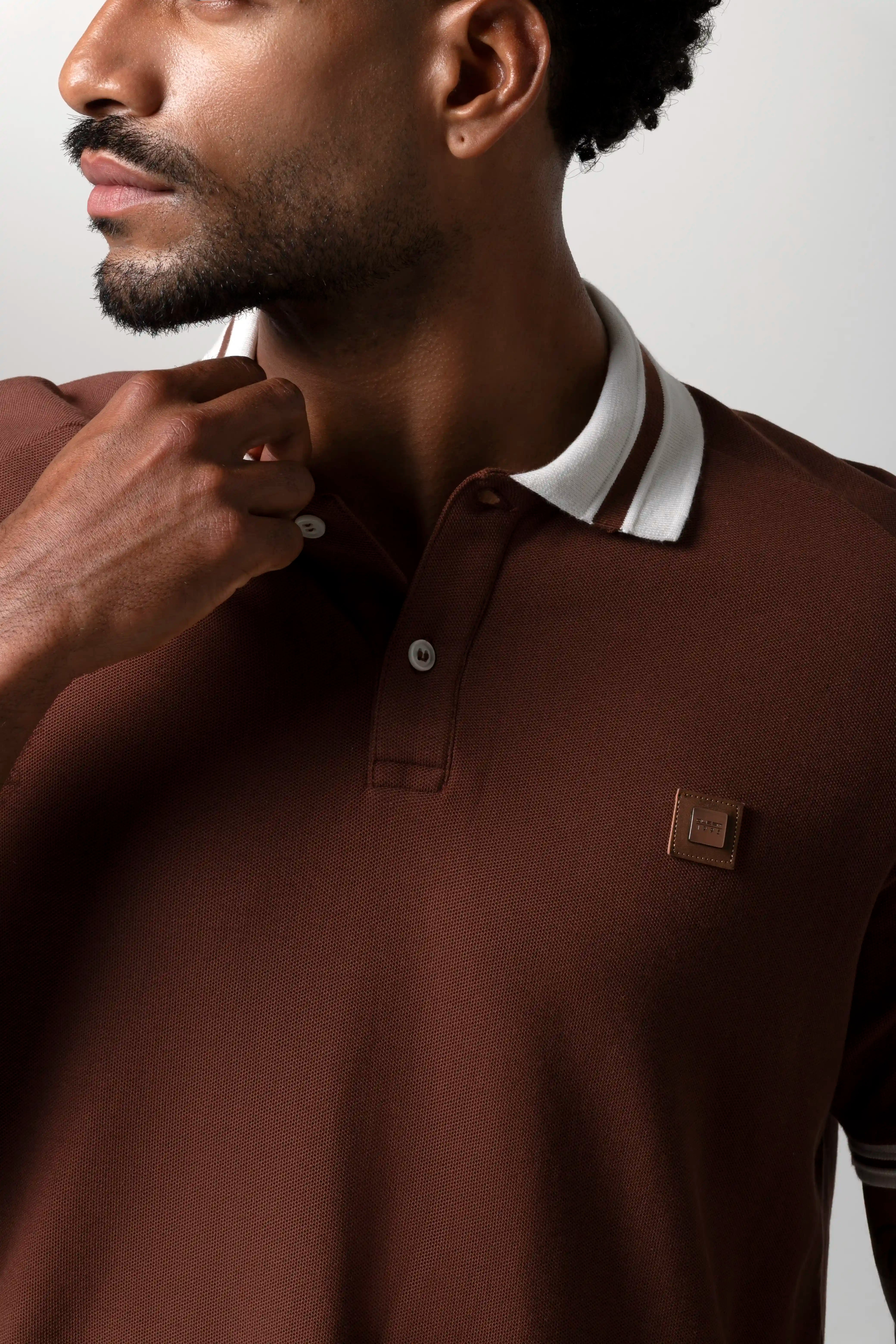 POLO MANGA CORTA COLOR BRUNETTE