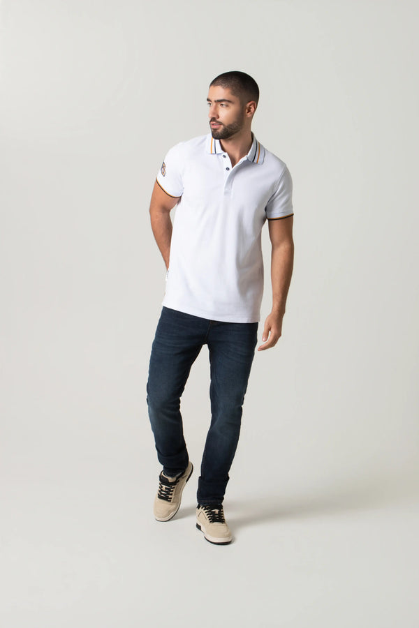 POLO MANGA CORTA COLOR BLANCO OPTICO