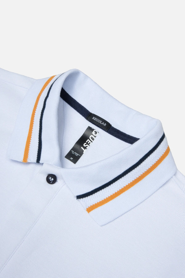 POLO MANGA CORTA COLOR BLANCO OPTICO