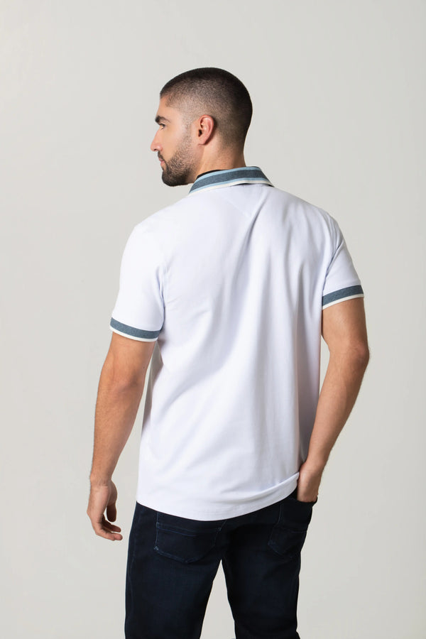 POLO MANGA CORTA COLOR BLANCO OPTICO