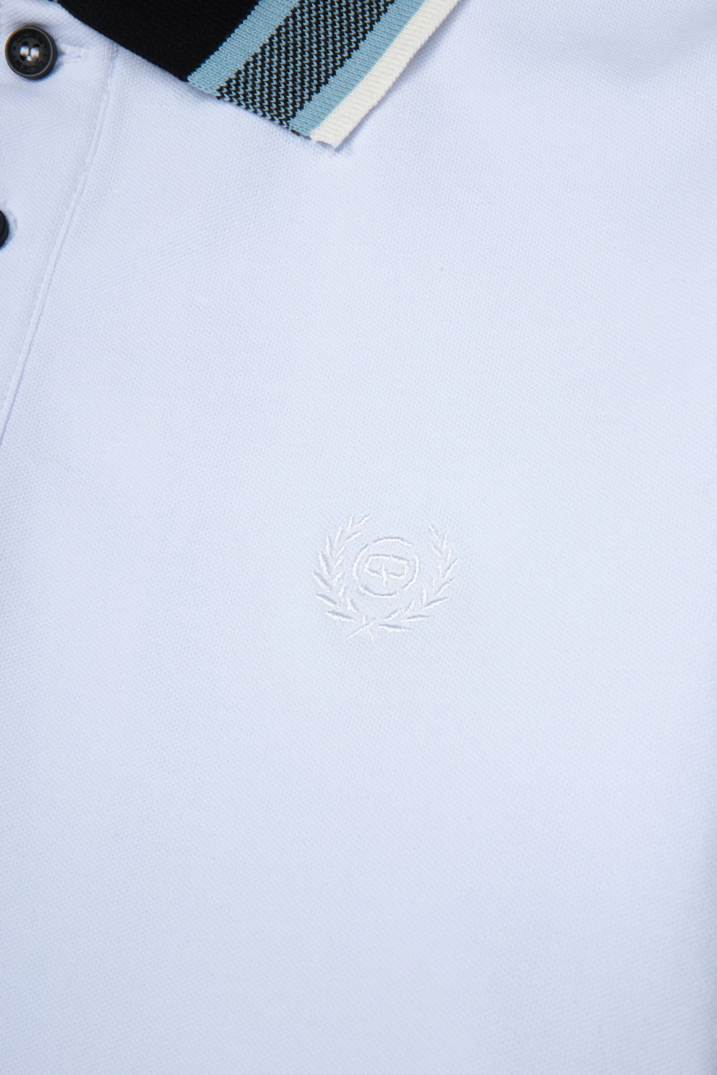 POLO MANGA CORTA COLOR BLANCO OPTICO