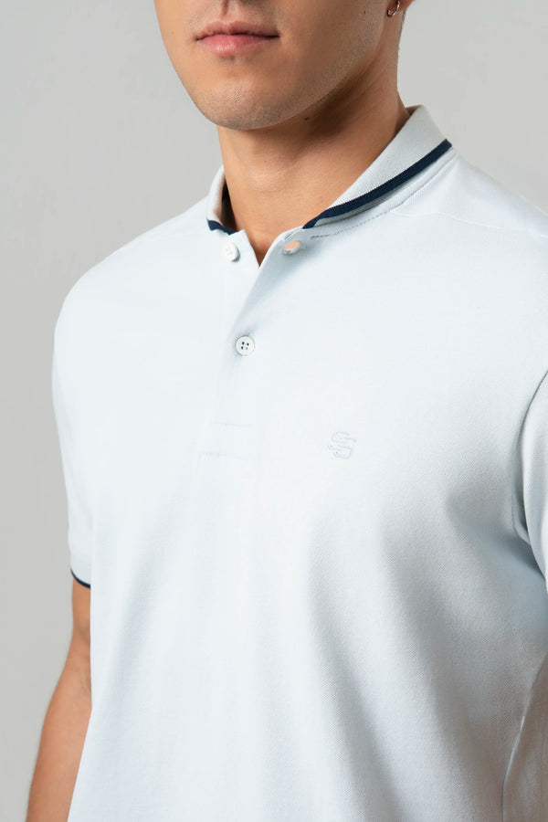 POLO MANGA CORTA COLOR AZUL BALADA