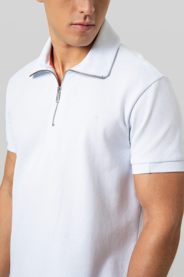 POLO MANGA CORTA COLOR BLANCO OPTICO