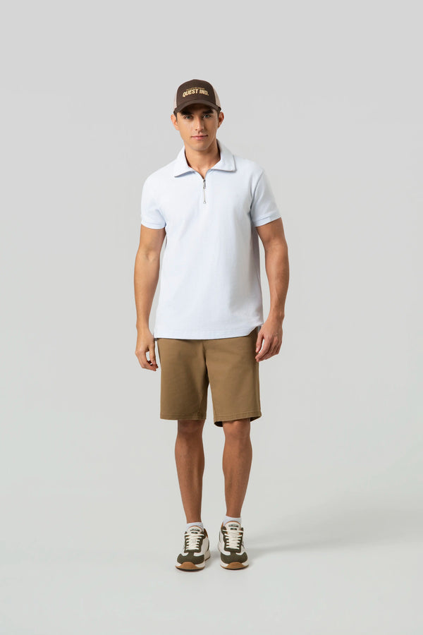 POLO MANGA CORTA COLOR BLANCO OPTICO