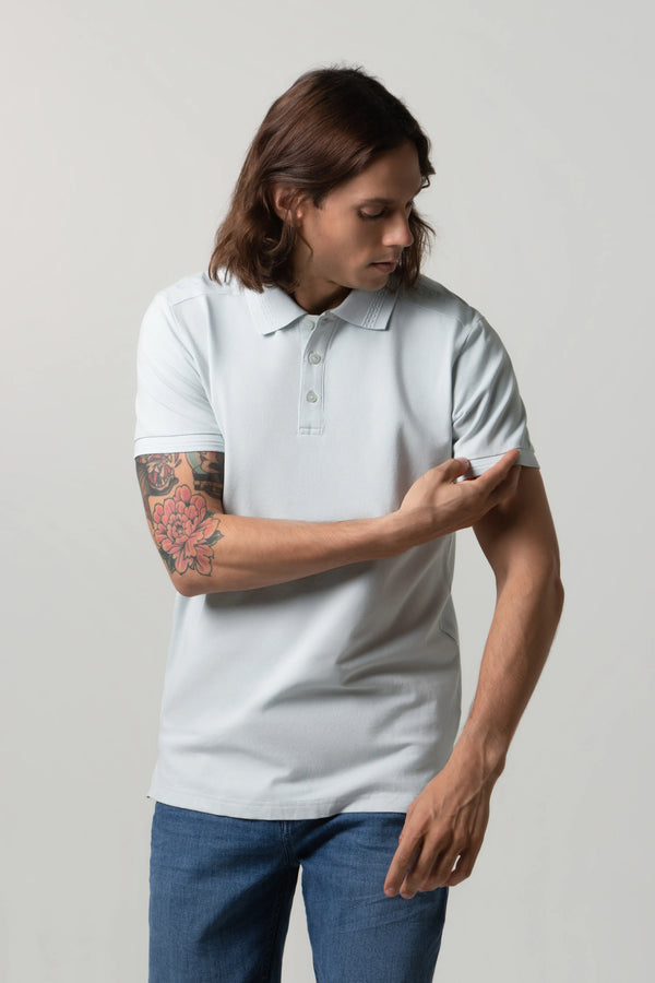POLO MANGA CORTA COLOR AZUL BALADA