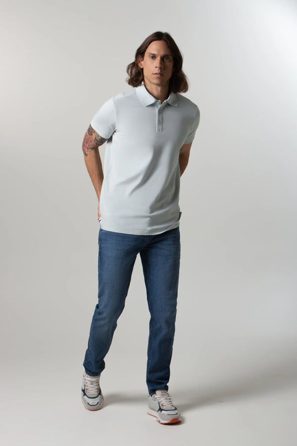 POLO MANGA CORTA COLOR AZUL BALADA