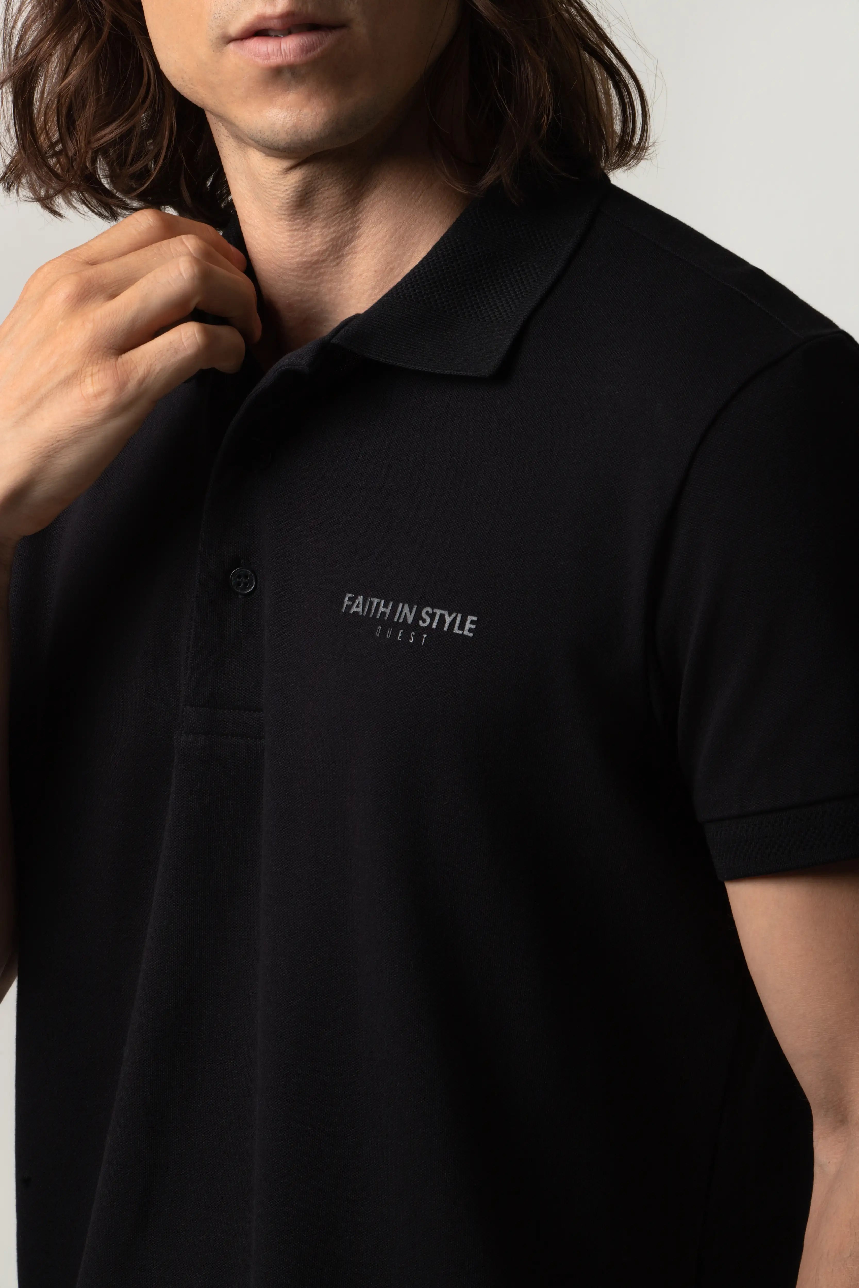 POLO MANGA CORTA COLOR NEGRO