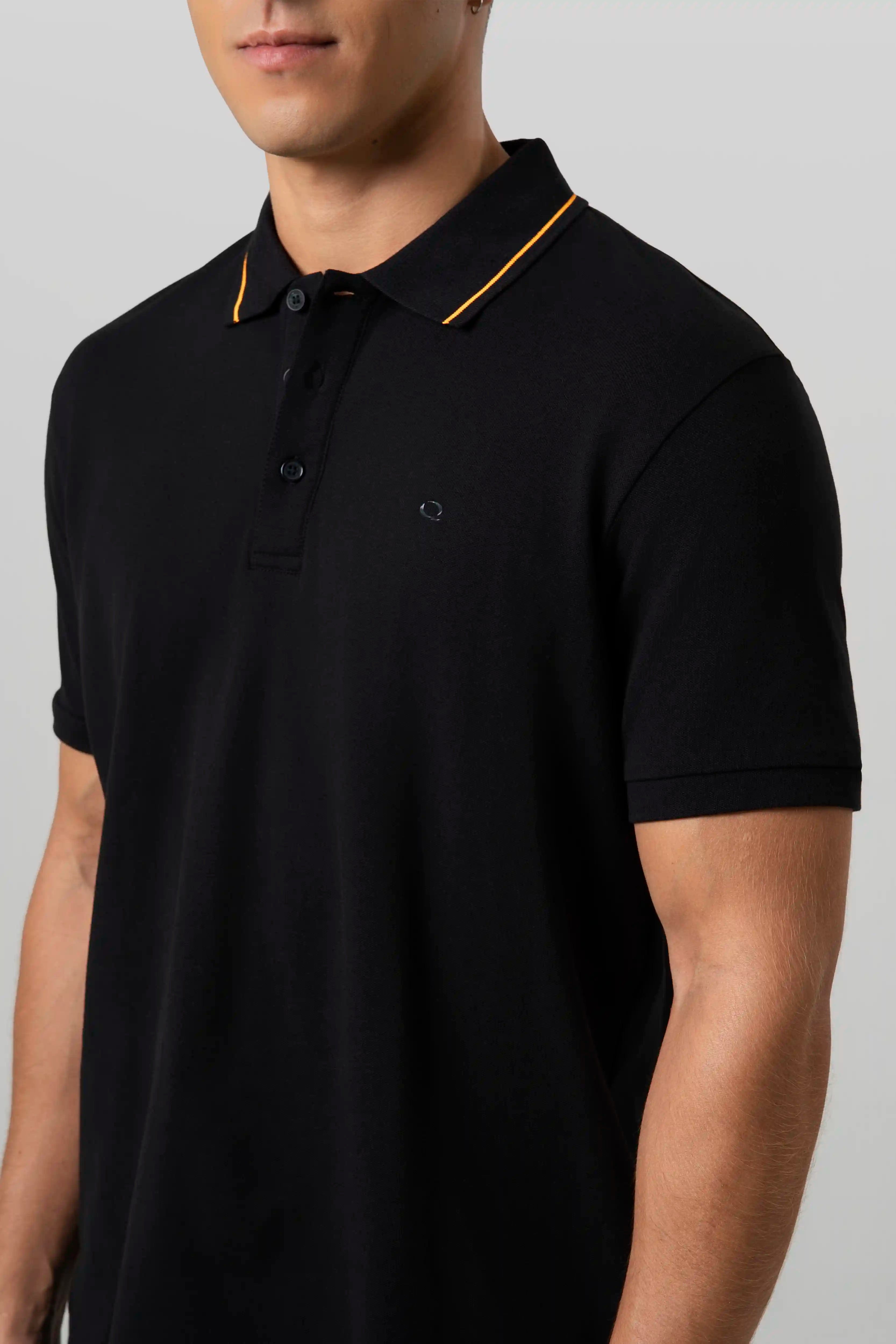 POLO MANGA CORTA COLOR NEGRO