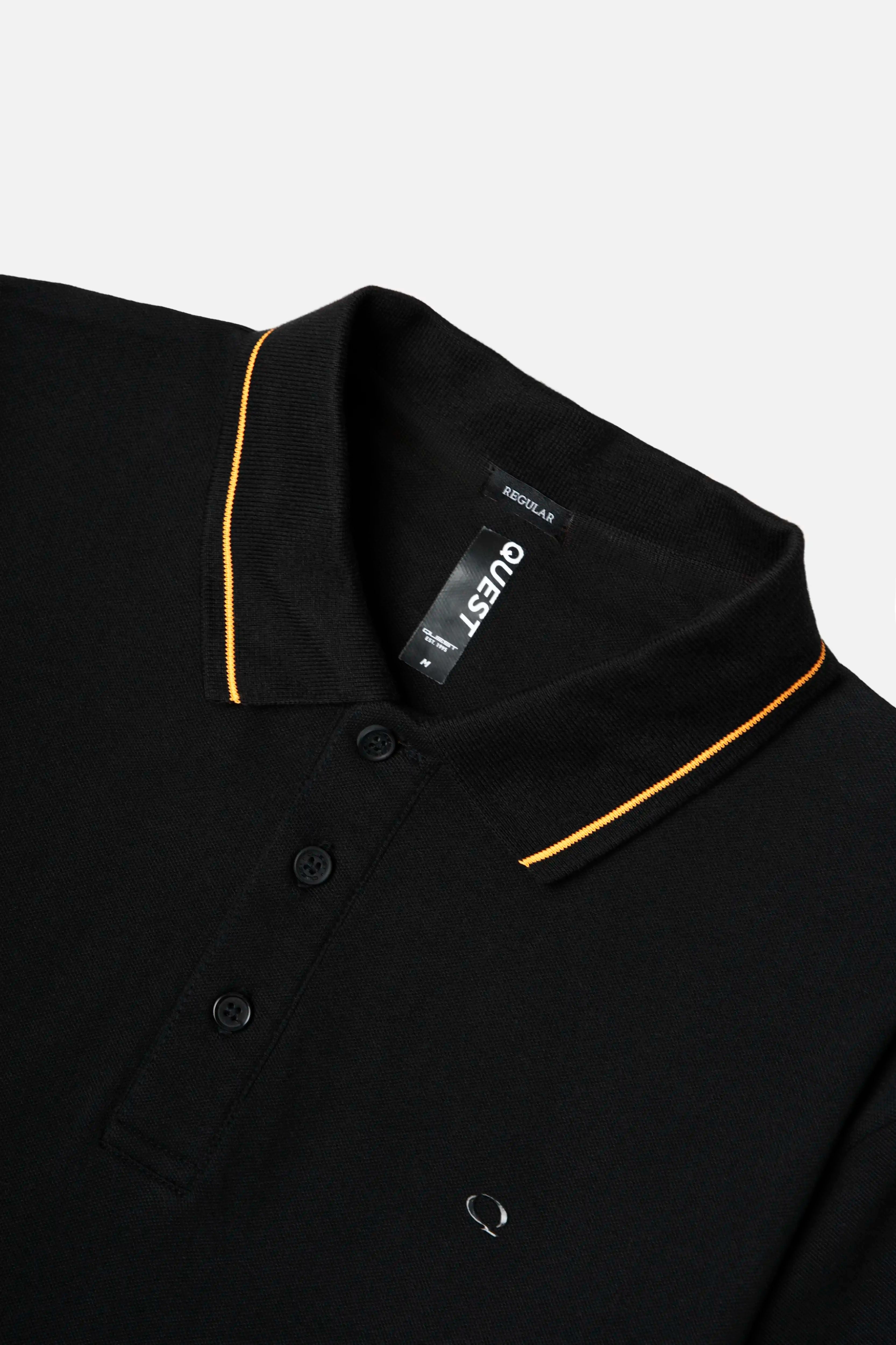 POLO MANGA CORTA COLOR NEGRO