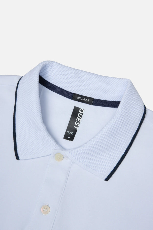 POLO MANGA CORTA COLOR BLANCO OPTICO
