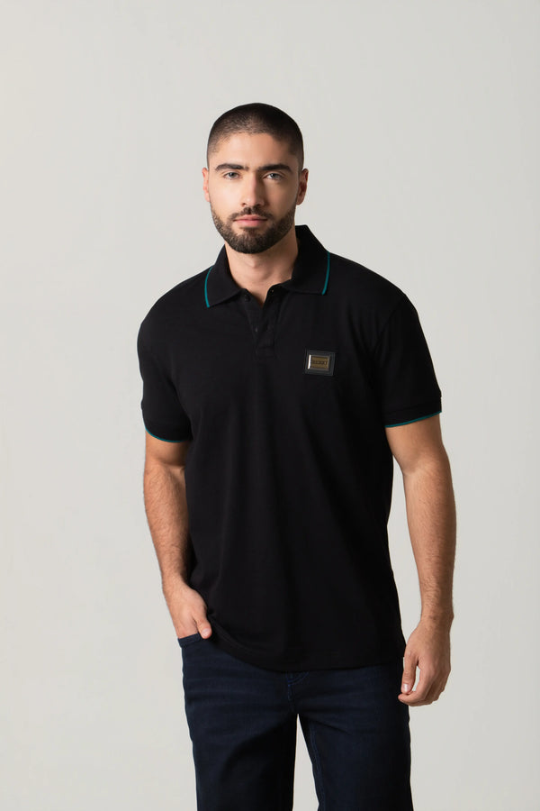 POLO MANGA CORTA COLOR NEGRO