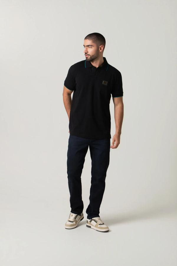 POLO MANGA CORTA COLOR NEGRO