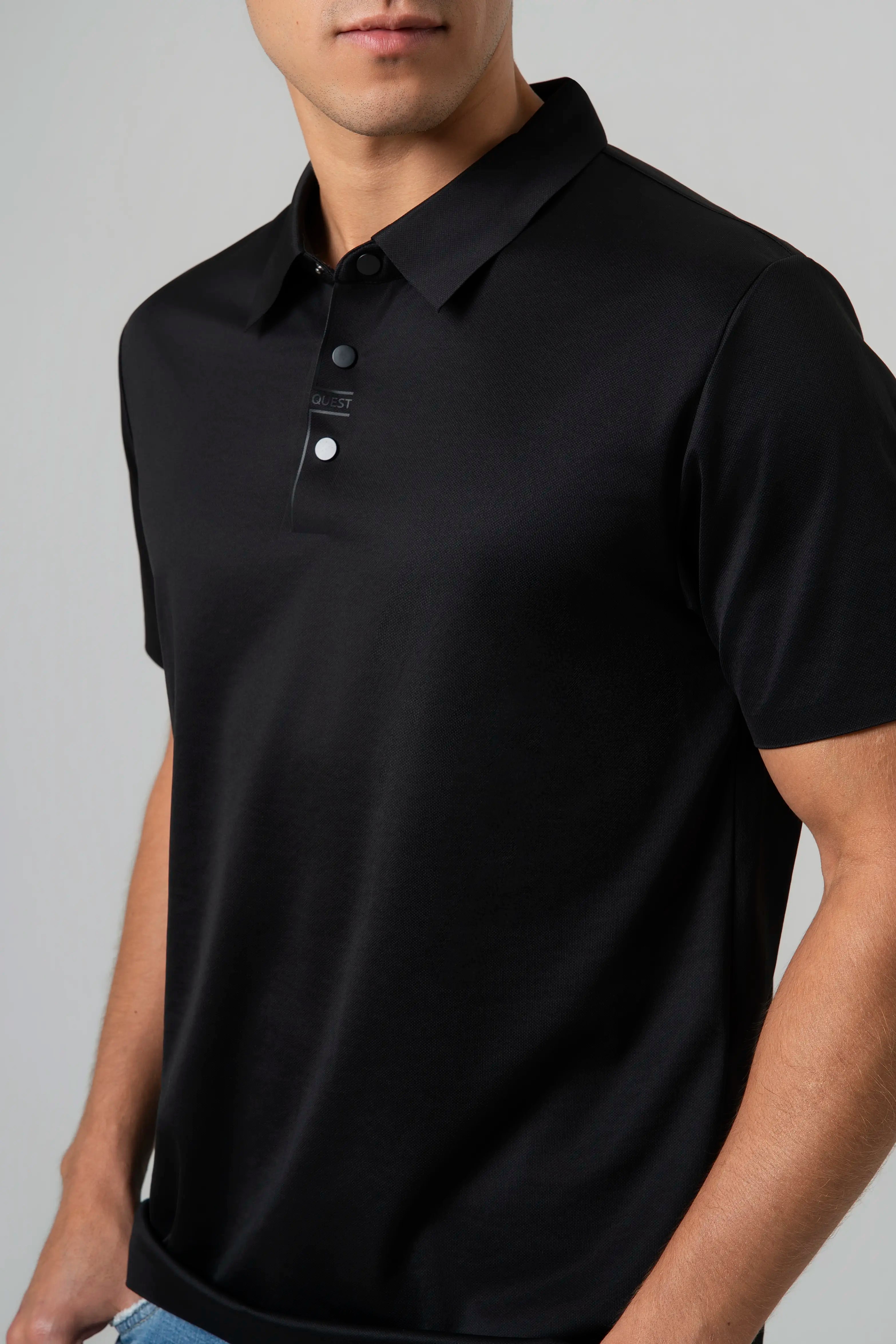 POLO MANGA CORTA COLOR NEGRO