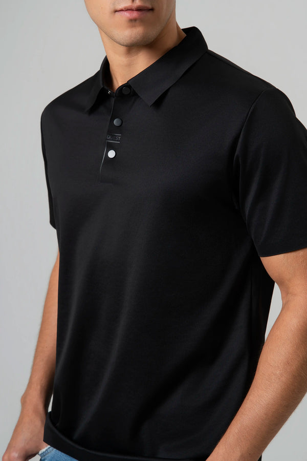 POLO MANGA CORTA COLOR NEGRO
