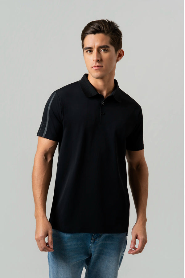 POLO MANGA CORTA COLOR NEGRO