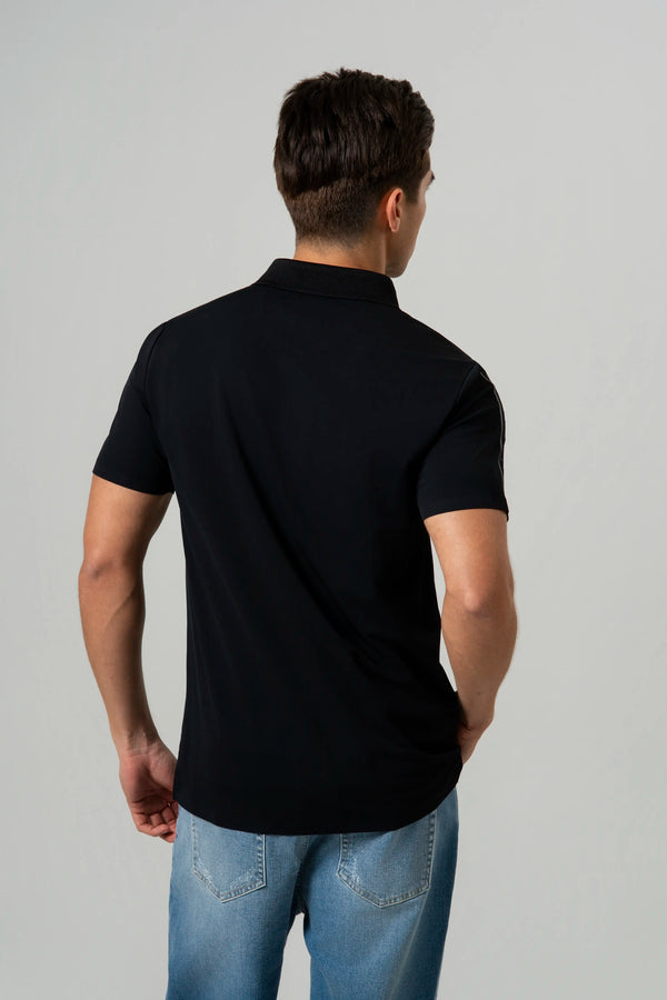 POLO MANGA CORTA COLOR NEGRO